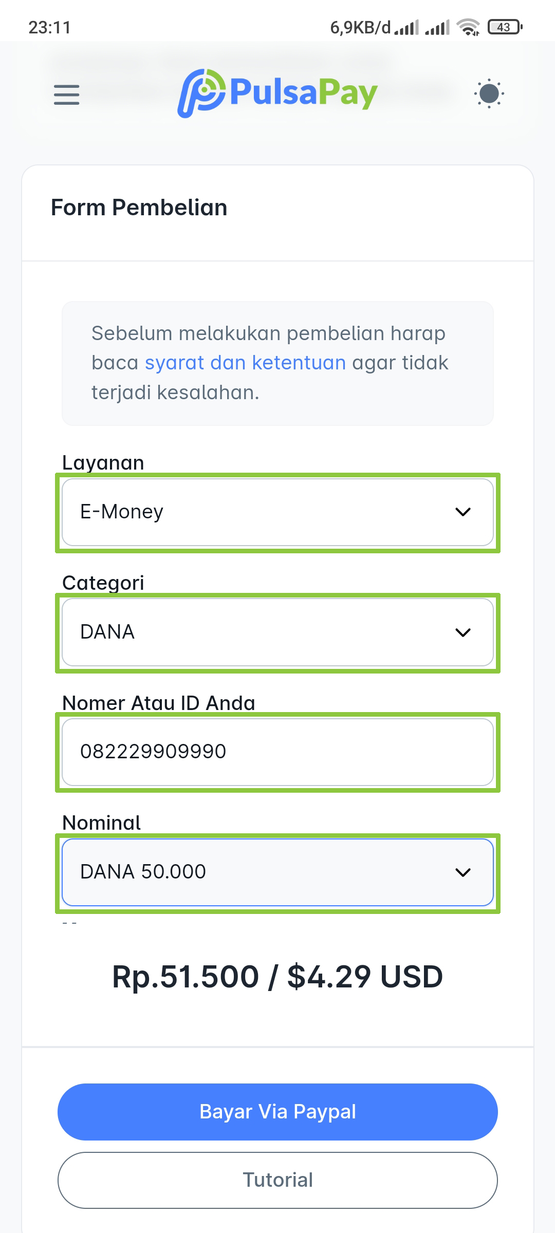 pulsa paypal